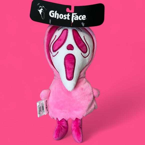 Ghost Face Halloween Dog Toy NWT Squeaky Scary Movie Gift Pet Puppy Pink Rare - Picture 1 of 6